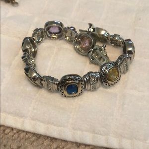 Sterling silver bracelet and beaded bracelet.